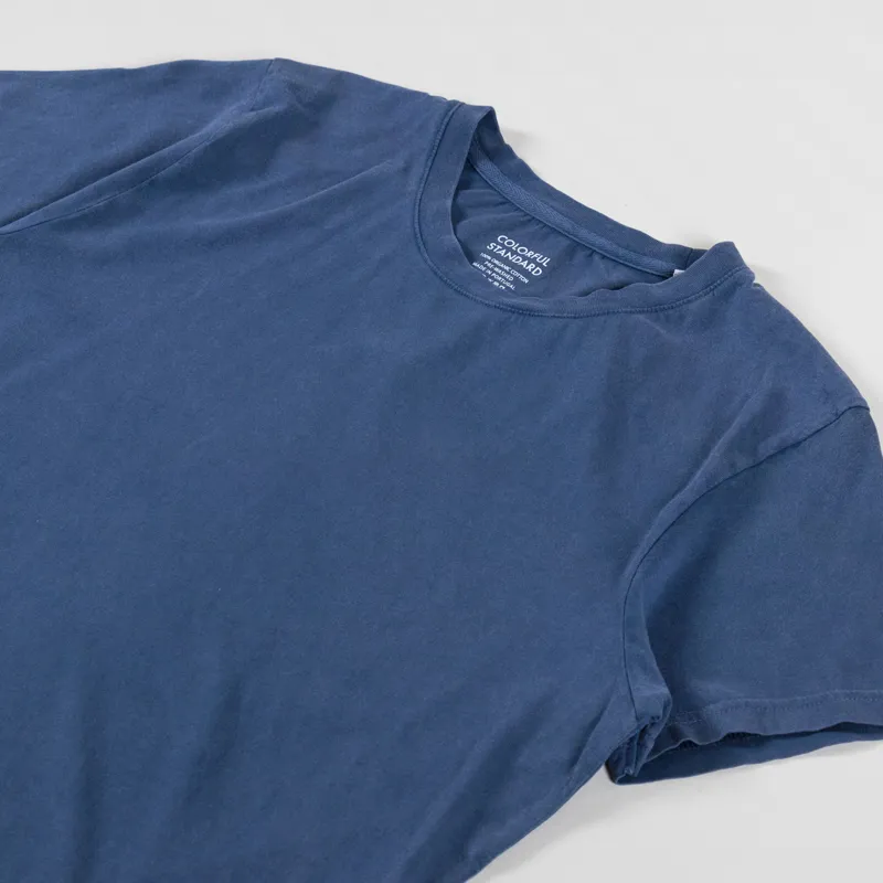 Colorful Standard Womens Light Organic T Shirt Neptune Blue-5