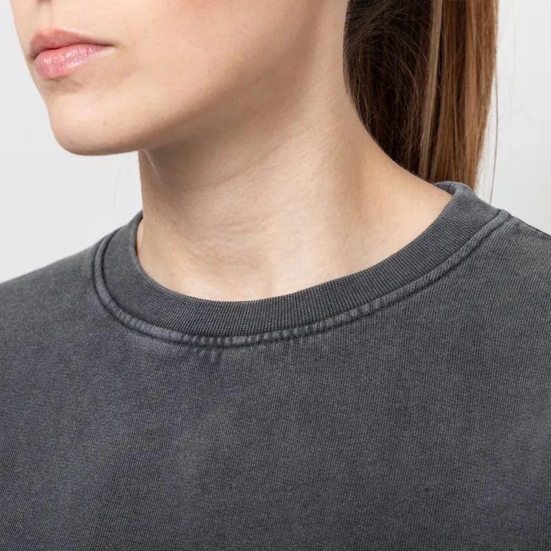 Colorful Standard Womens Classic Organic Crew Sweat Faded Black-5