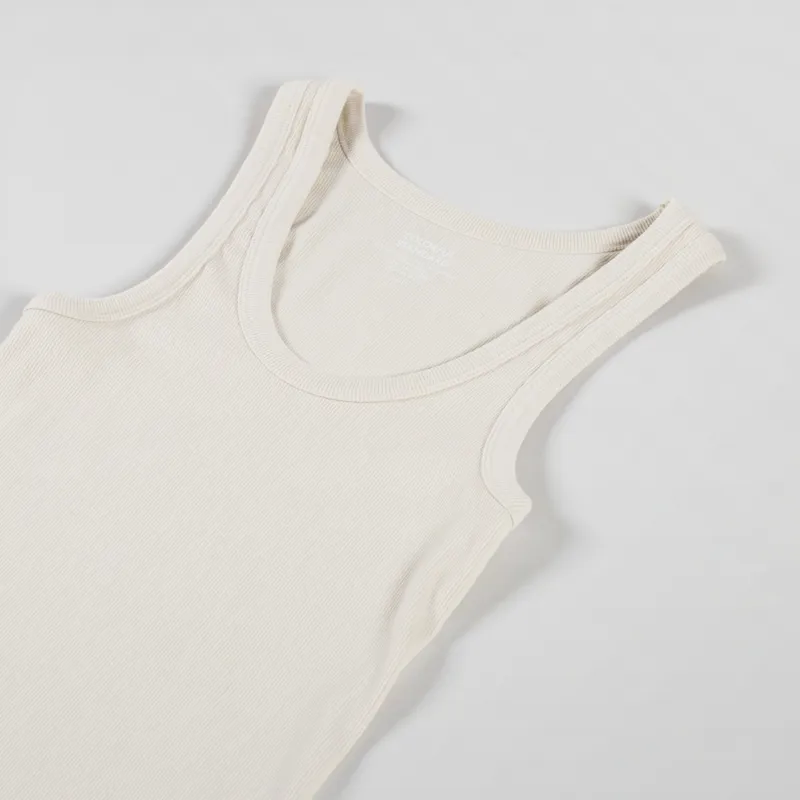 Colorful Standard Womens Organic Rib Tank Top Ivory White-2