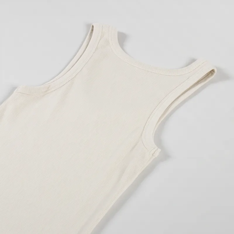 Colorful Standard Womens Organic Rib Tank Top Ivory White-3