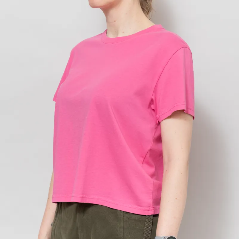Colorful Standard Womens Organic Boxy Crop T Shirt Bubblegum Pink-1