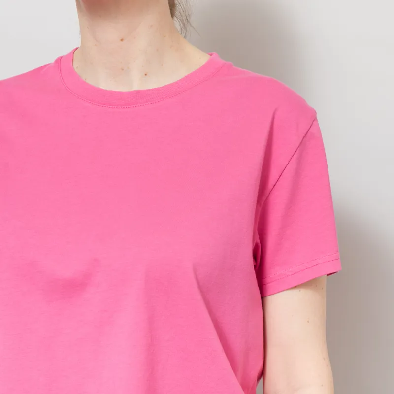 Colorful Standard Womens Organic Boxy Crop T Shirt Bubblegum Pink-5