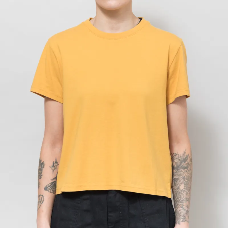 Colorful Standard Womens Organic Boxy Crop T Shirt Burned Yellow