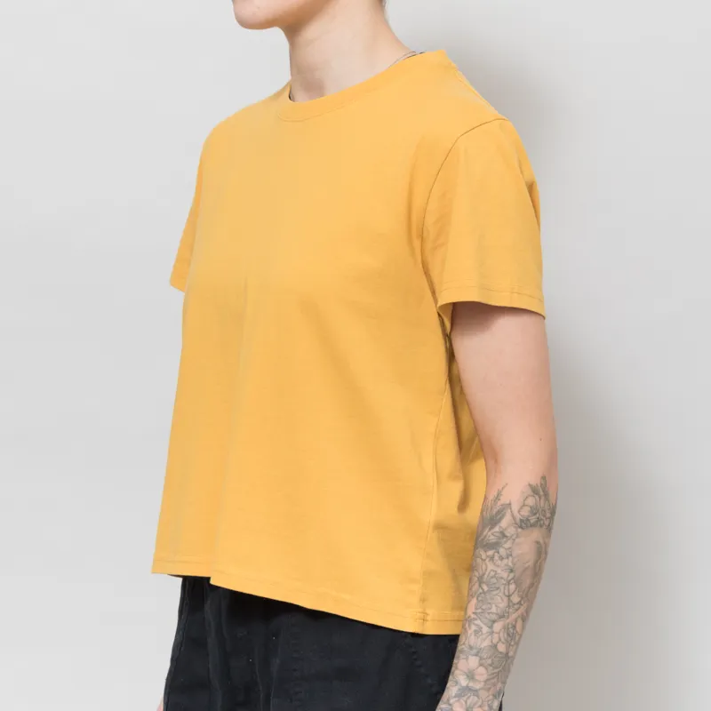 Colorful Standard Womens Organic Boxy Crop T Shirt Burned Yellow-1