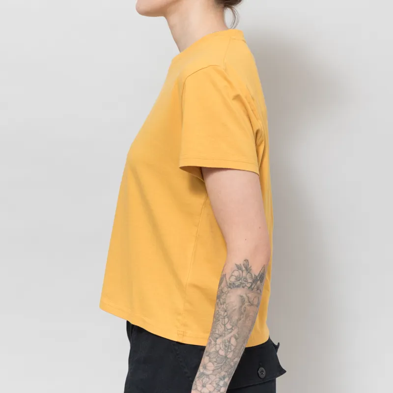 Colorful Standard Womens Organic Boxy Crop T Shirt Burned Yellow-2