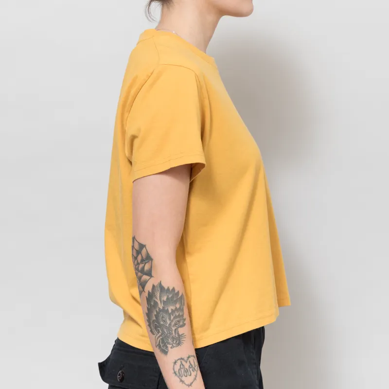 Colorful Standard Womens Organic Boxy Crop T Shirt Burned Yellow-4