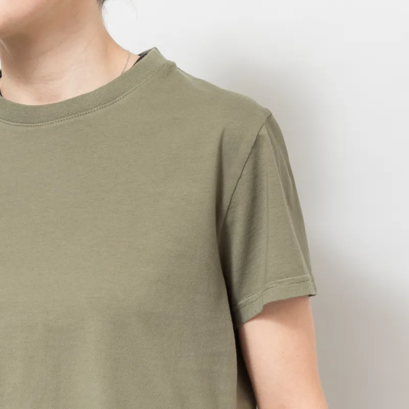Colorful Standard Womens Organic Boxy Crop T Shirt Dusty Olive-6