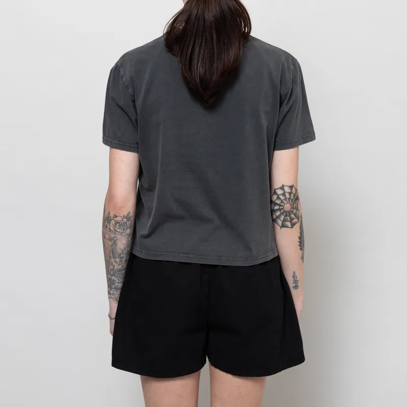 Colorful Standard Womens Organic Boxy Crop T Shirt Faded Black-3