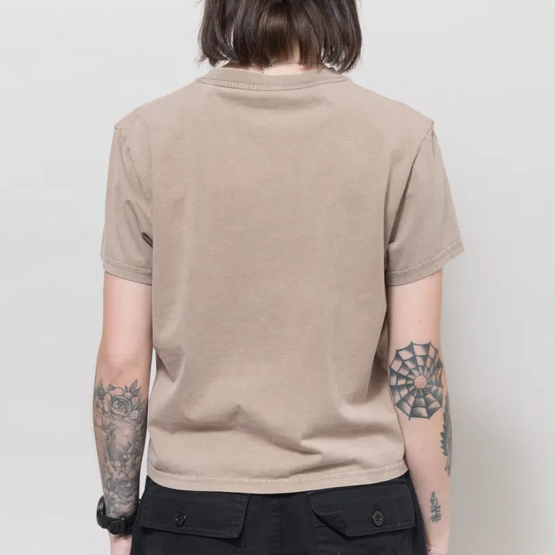Colorful Standard Womens Organic Boxy Crop T Shirt Faded Khaki-1