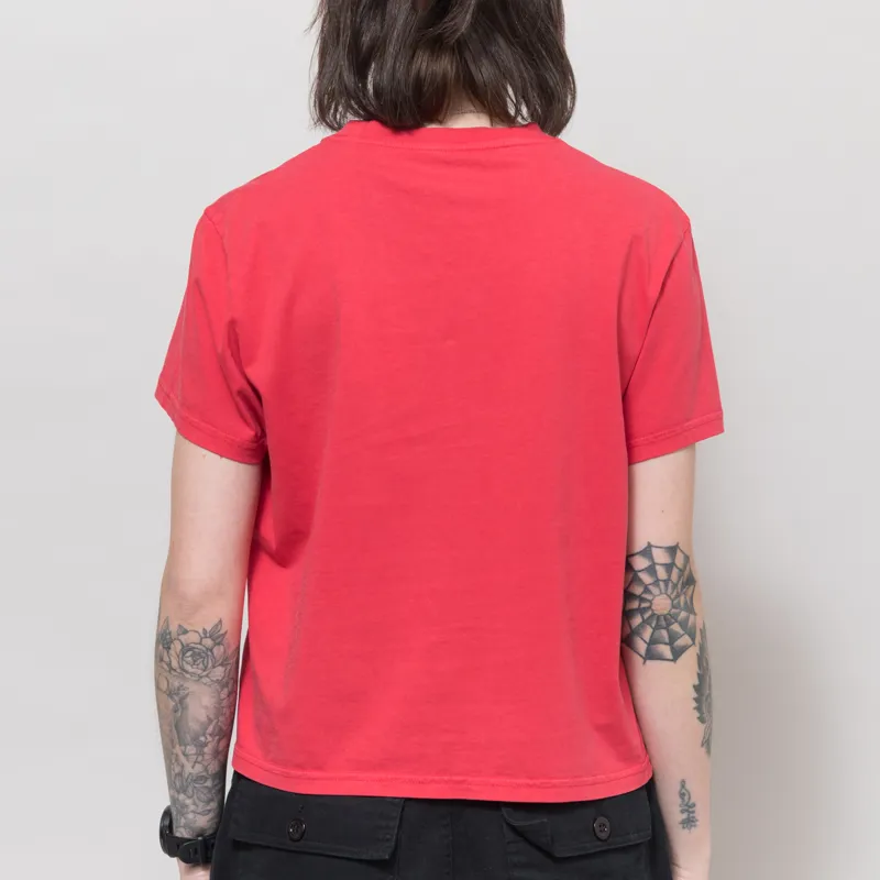 Colorful Standard Womens Organic Boxy Crop T Shirt Faded Red-1