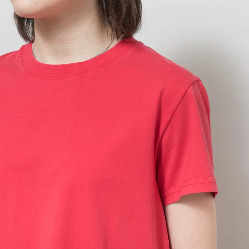 Colorful Standard Womens Organic Boxy Crop T Shirt Faded Red-2