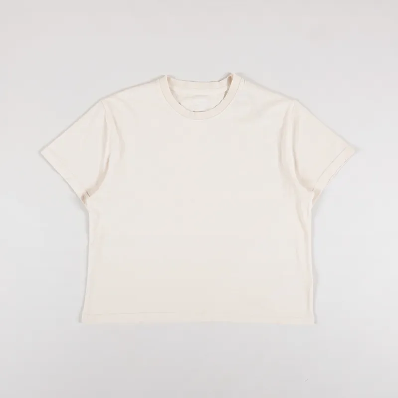 Colorful Standard Womens Organic Boxy Crop T Shirt Ivory White-4