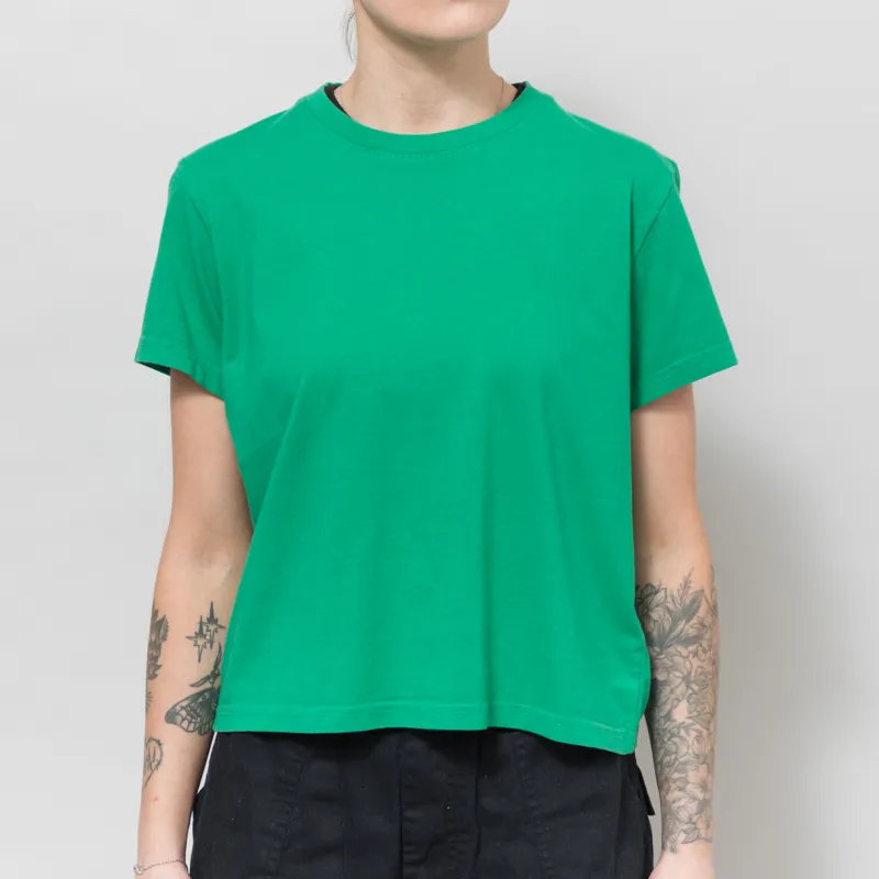 Colorful Standard Womens Organic Boxy Crop T Shirt Kelly Green