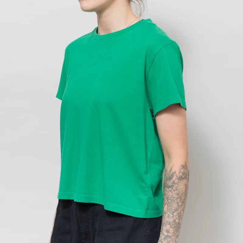 Colorful Standard Womens Organic Boxy Crop T Shirt Kelly Green-1
