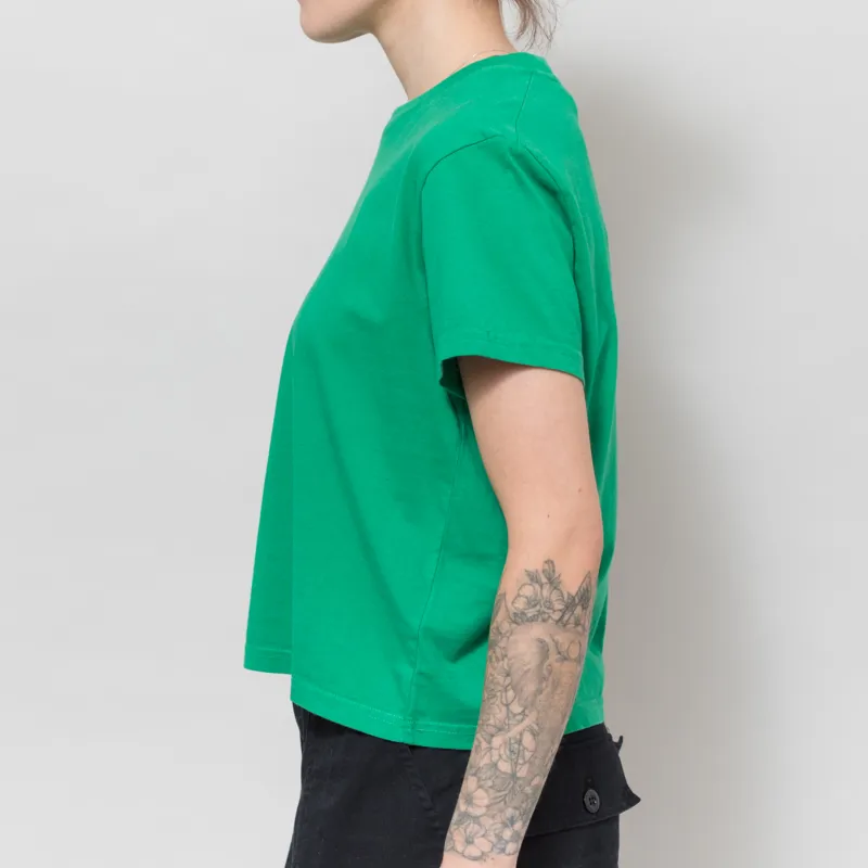 Colorful Standard Womens Organic Boxy Crop T Shirt Kelly Green-2