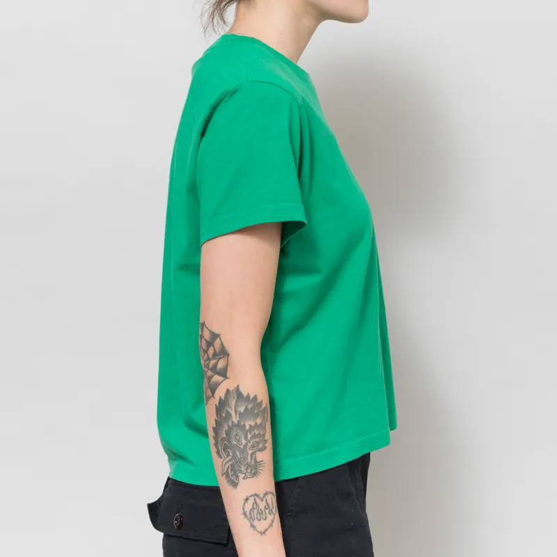 Colorful Standard Womens Organic Boxy Crop T Shirt Kelly Green-4