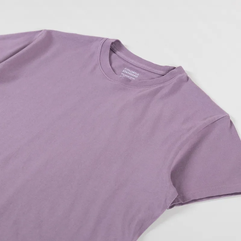 Colorful Standard Womens Organic Boxy Crop T Shirt Purple Haze-1