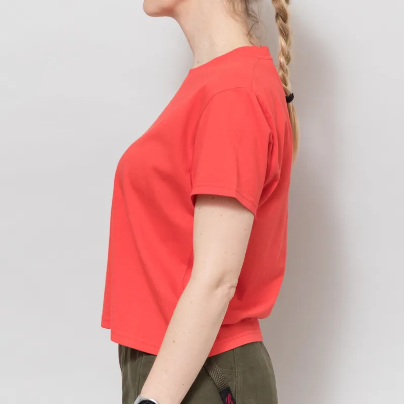 Colorful Standard Womens Organic Boxy Crop T Shirt Red Tangerine-2
