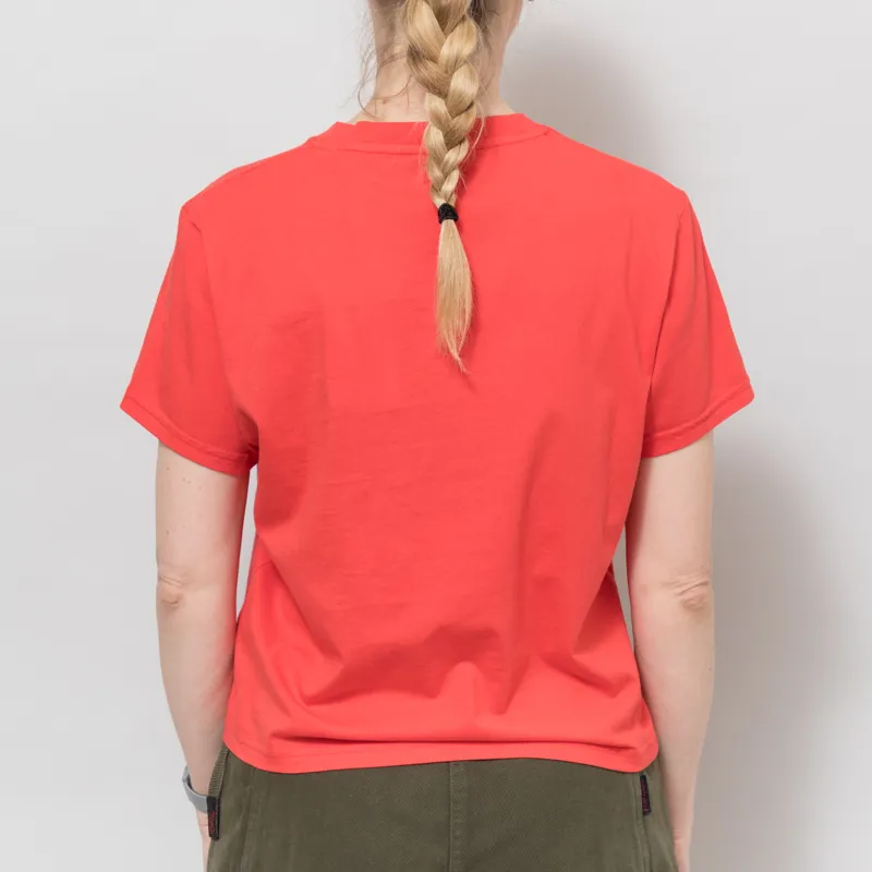 Colorful Standard Womens Organic Boxy Crop T Shirt Red Tangerine-3