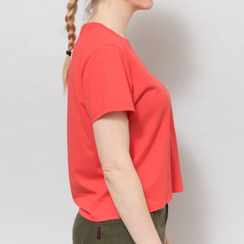 Colorful Standard Womens Organic Boxy Crop T Shirt Red Tangerine-4