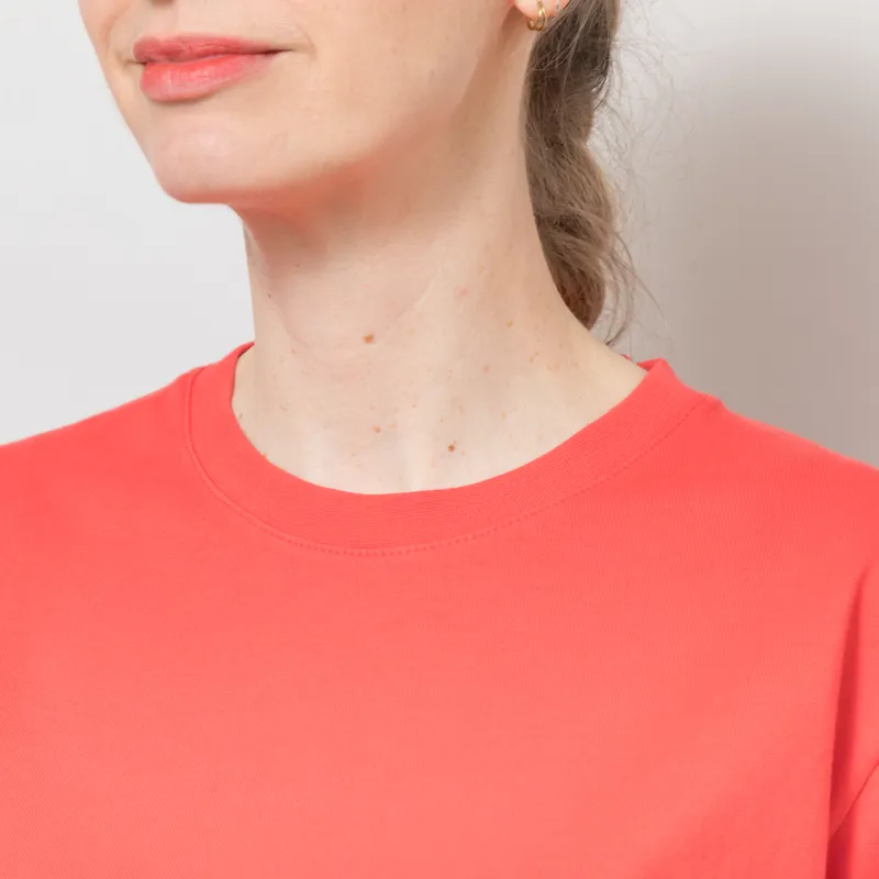 Colorful Standard Womens Organic Boxy Crop T Shirt Red Tangerine-6