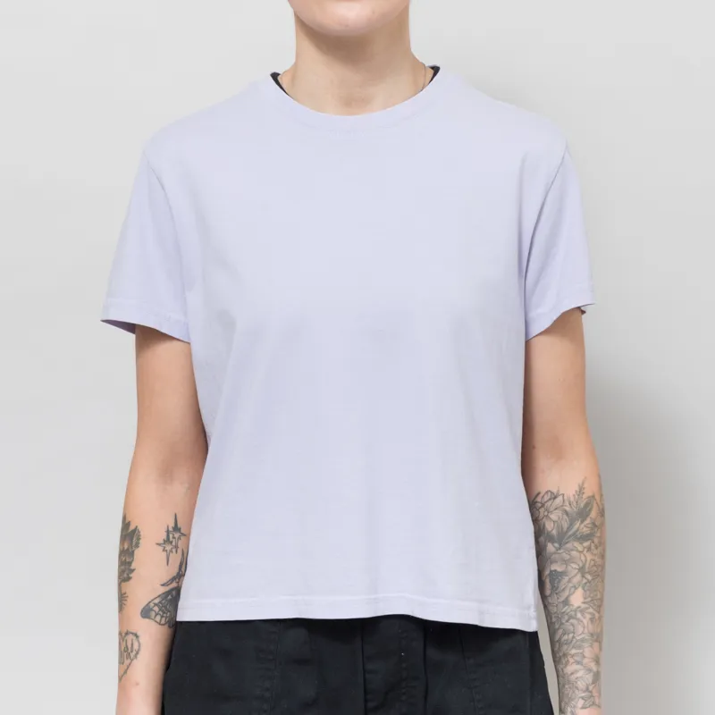 Colorful Standard Womens Organic Boxy Crop T Shirt Soft Lavender