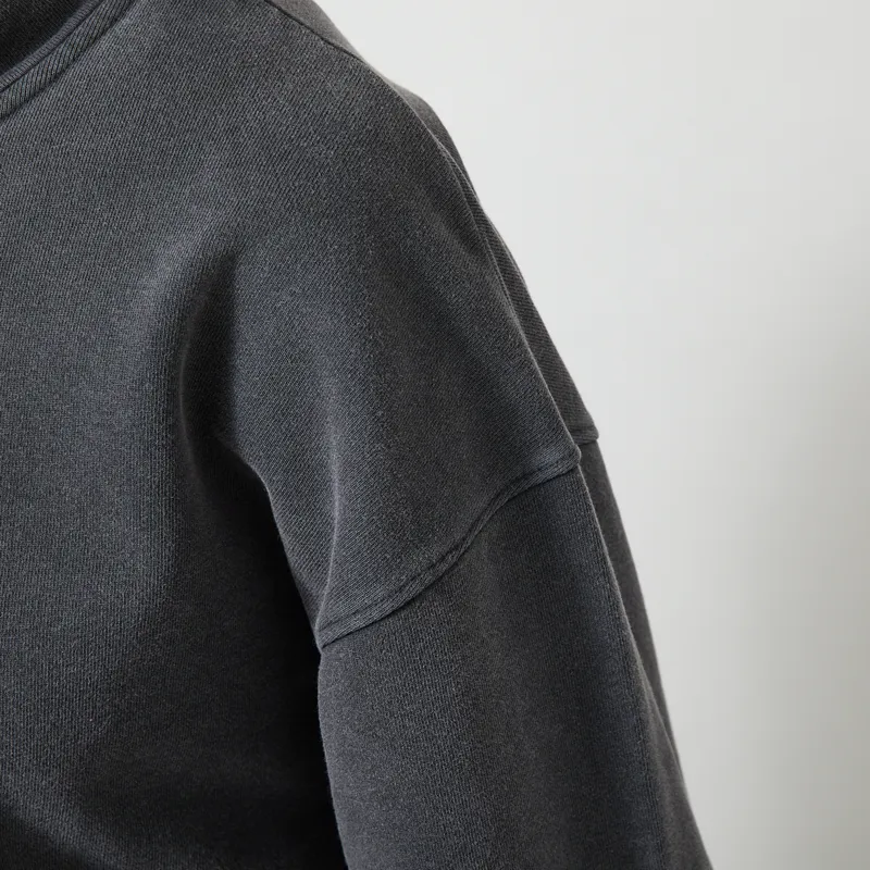 Colorful Standard Womens Organic Quarter Zip Sweat Faded Black-5