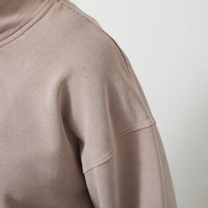 Colorful Standard Womens Organic Quarter Zip Sweat Faded Khaki-4