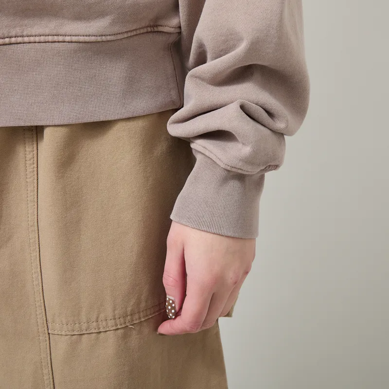 Colorful Standard Womens Organic Quarter Zip Sweat Faded Khaki-5