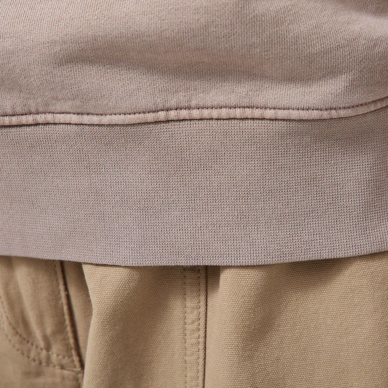Colorful Standard Womens Organic Quarter Zip Sweat Faded Khaki-6