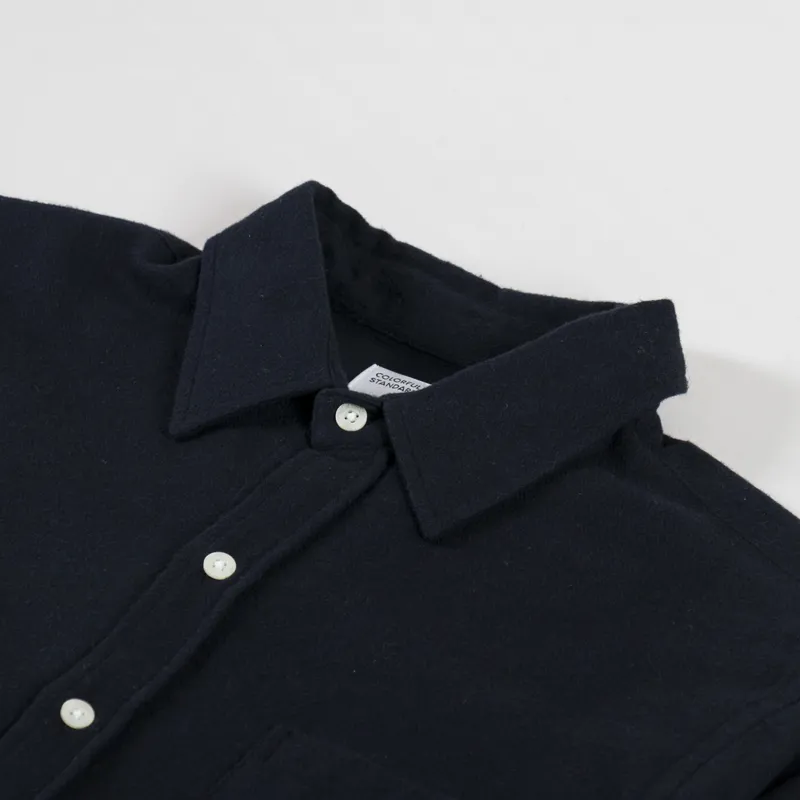 Colorful Standard Organic Flannel Shirt Deep Black-4