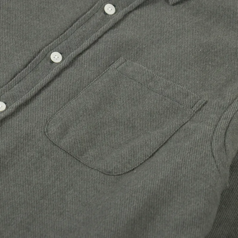 Colorful Standard Organic Flannel Shirt Dusty Olive-5