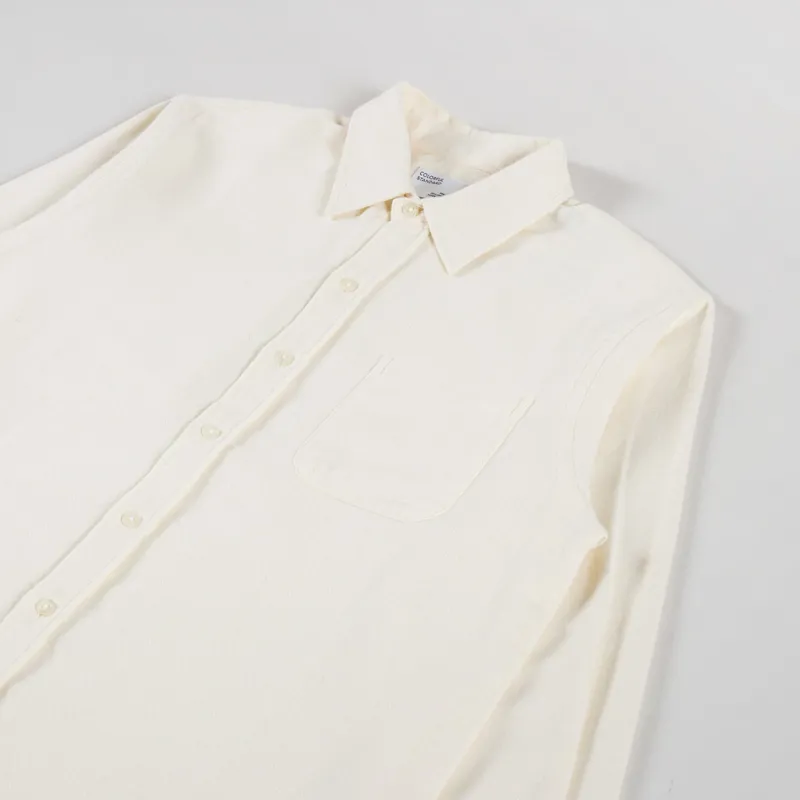 Colorful Standard Organic Flannel Shirt Ivory White-2