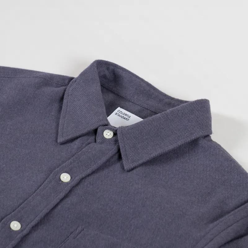 Colorful Standard Organic Flannel Shirt Lava Grey-4