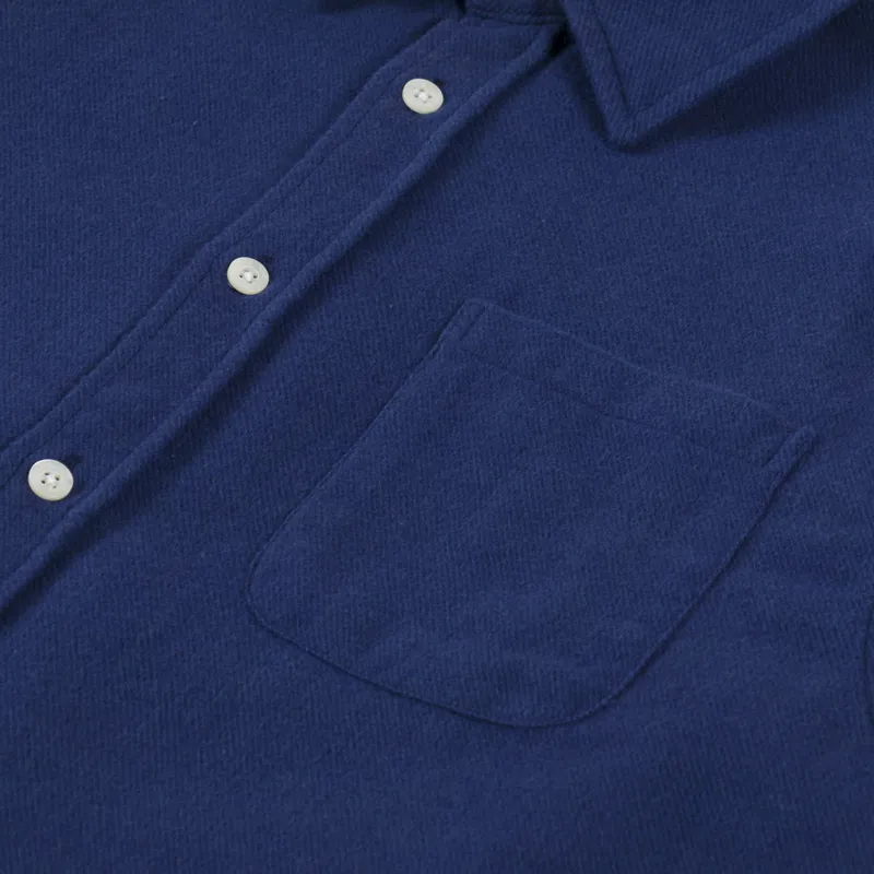 Colorful Standard Organic Flannel Shirt Marine Blue-5