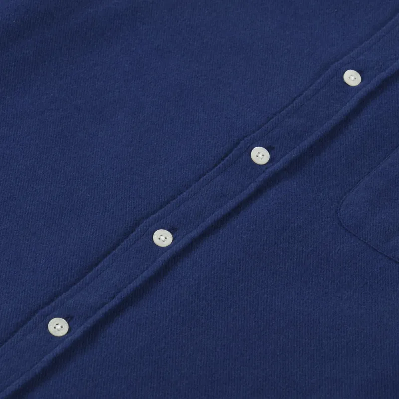 Colorful Standard Organic Flannel Shirt Marine Blue-6