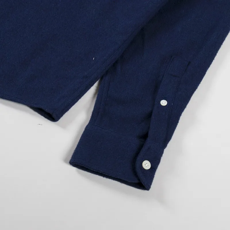 Colorful Standard Organic Flannel Shirt Navy Blue-8