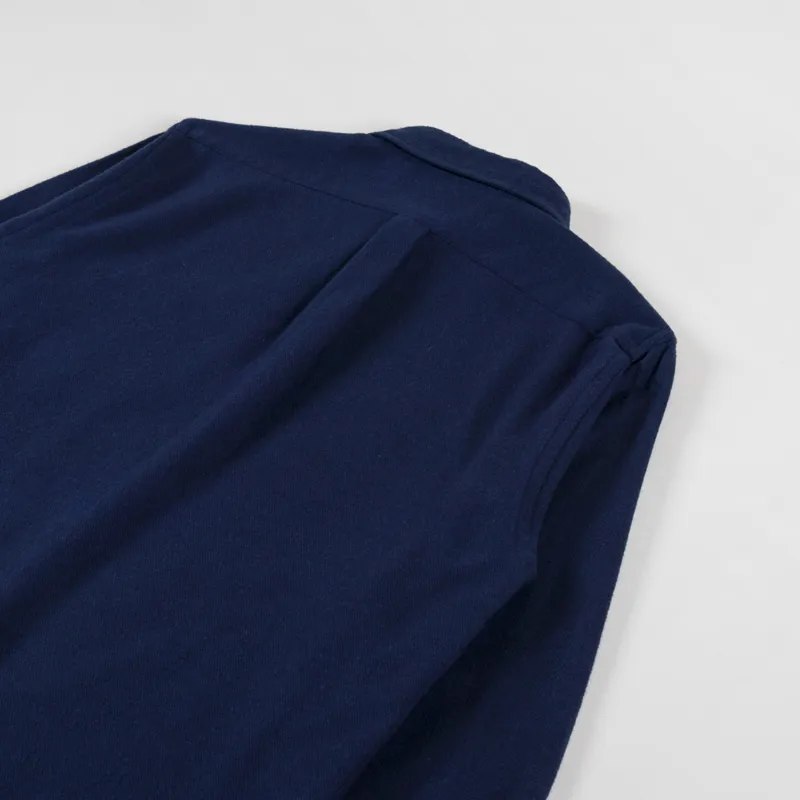 Colorful Standard Organic Flannel Shirt Navy Blue-3