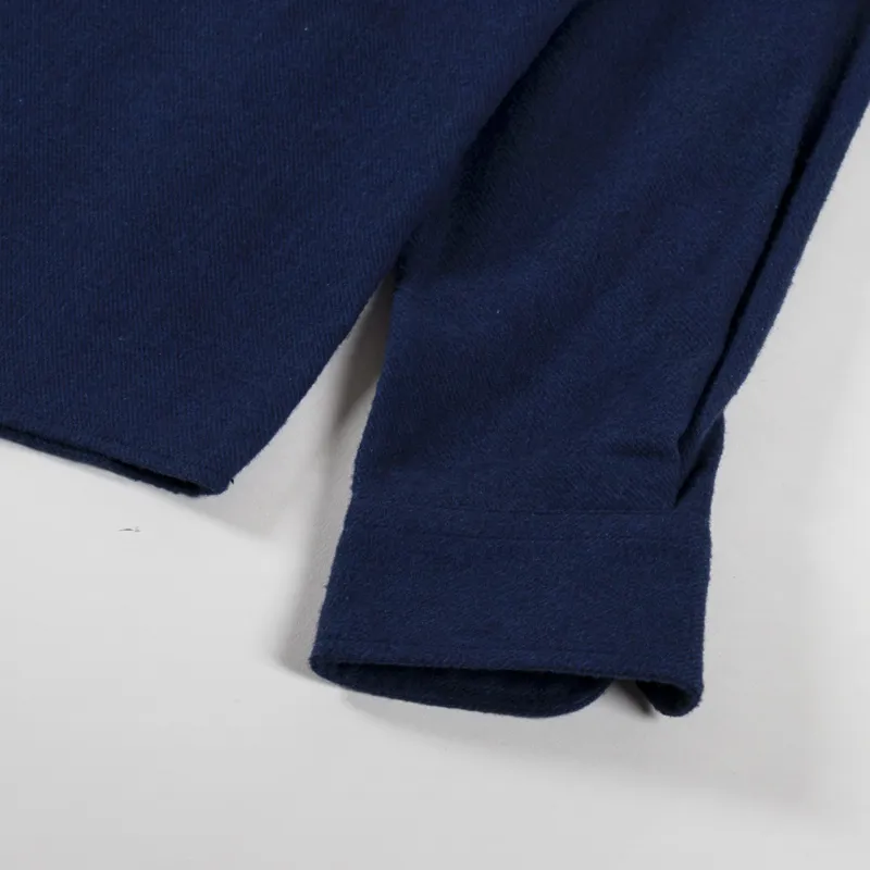 Colorful Standard Organic Flannel Shirt Navy Blue-7