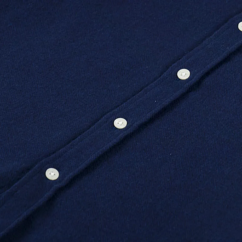 Colorful Standard Organic Flannel Shirt Navy Blue-6