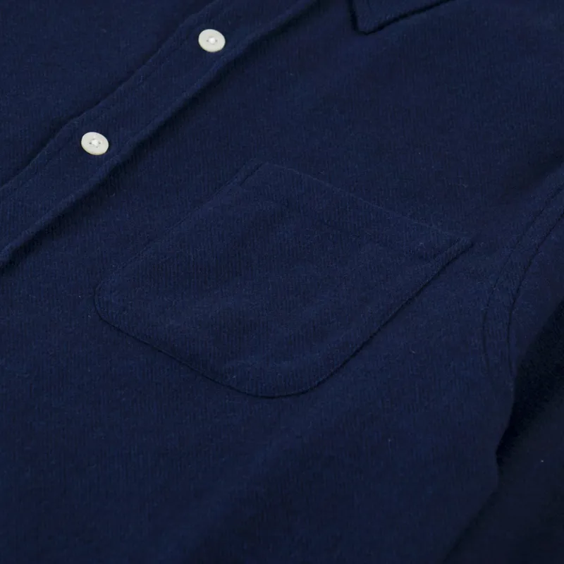 Colorful Standard Organic Flannel Shirt Navy Blue-5