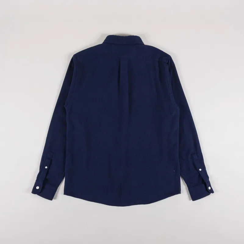 Colorful Standard Organic Flannel Shirt Navy Blue-1