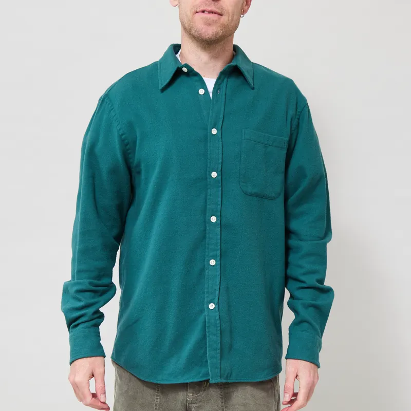 Colorful Standard Organic Flannel Shirt Ocean Green
