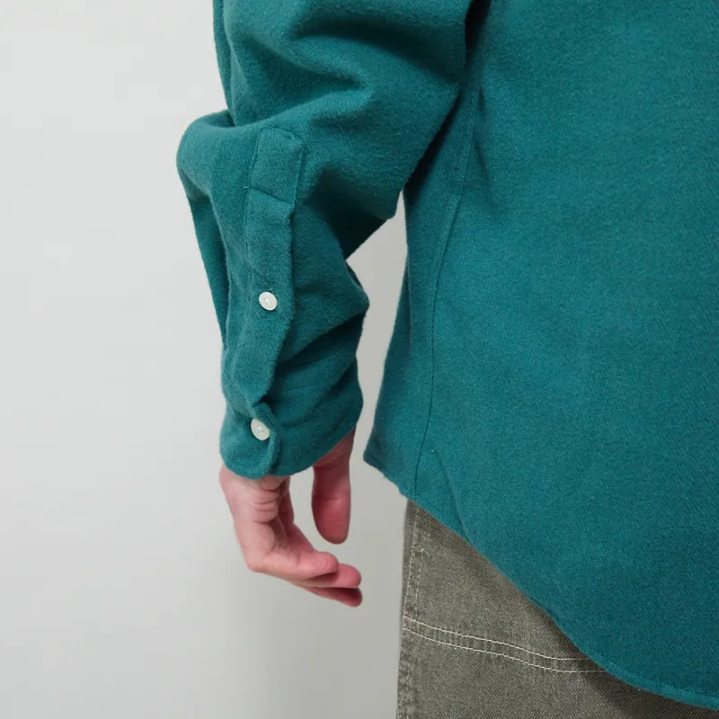 Colorful Standard Organic Flannel Shirt Ocean Green-8