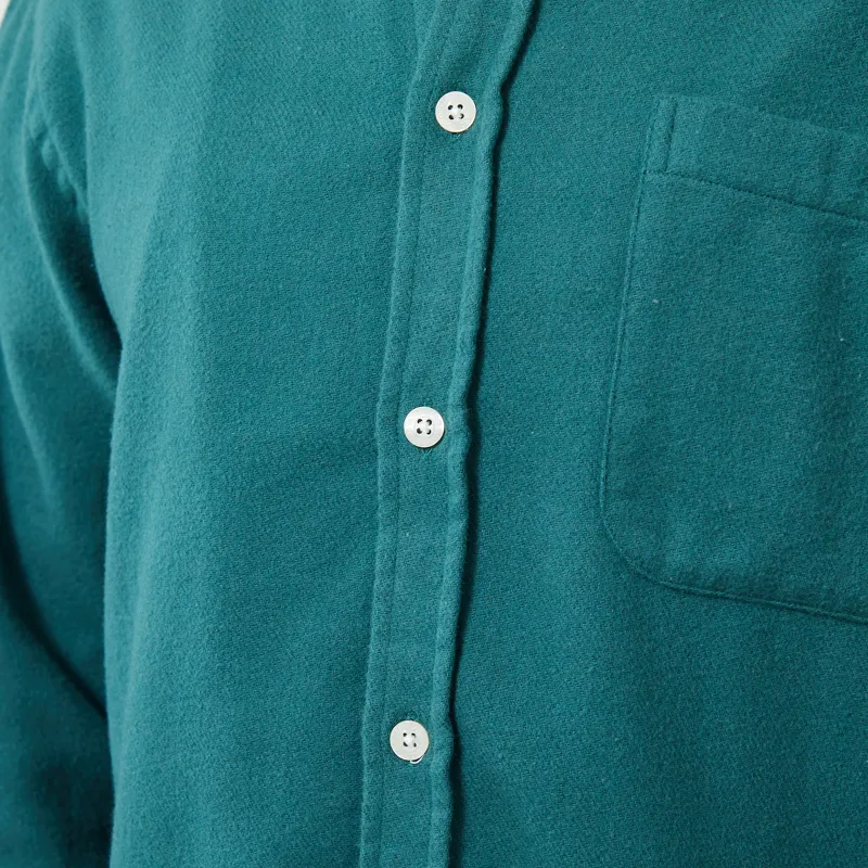 Colorful Standard Organic Flannel Shirt Ocean Green-5