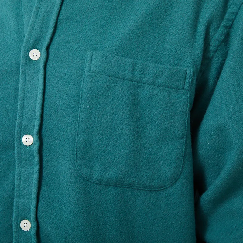 Colorful Standard Organic Flannel Shirt Ocean Green-6