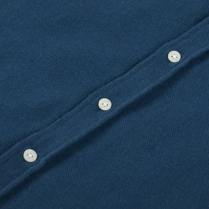 Colorful Standard Organic Flannel Shirt Petrol Blue-5