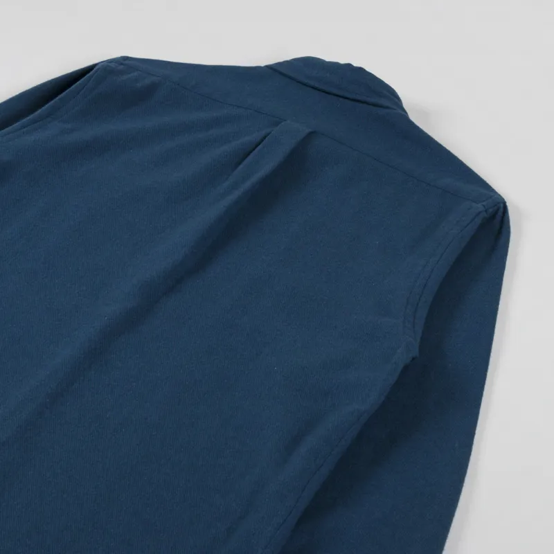 Colorful Standard Organic Flannel Shirt Petrol Blue-3