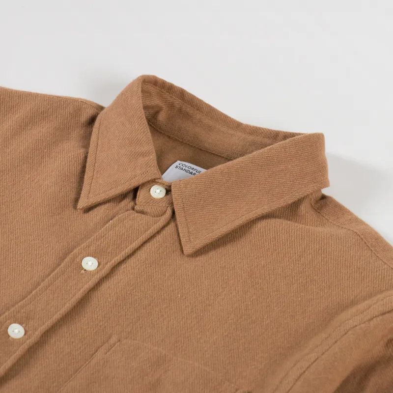 Colorful Standard Organic Flannel Shirt Shara Camel-4