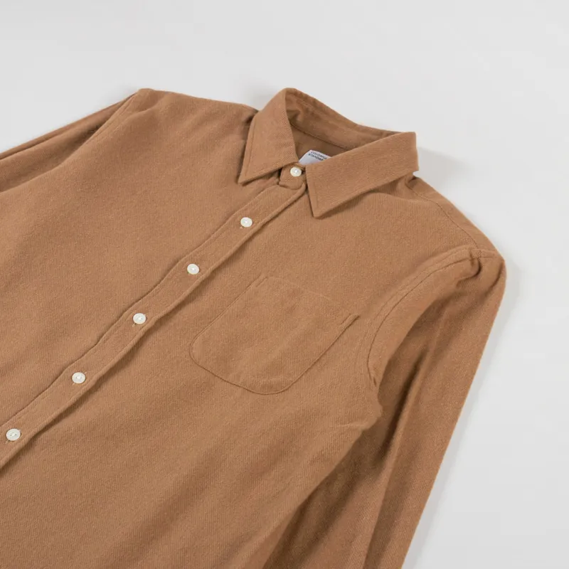 Colorful Standard Organic Flannel Shirt Shara Camel-2